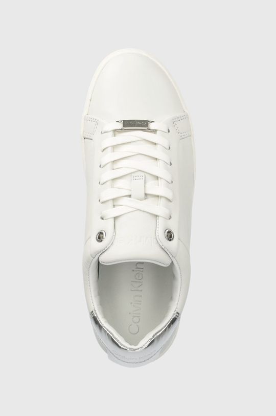 biały Calvin Klein sneakersy skórzane Cupsole Lace Up
