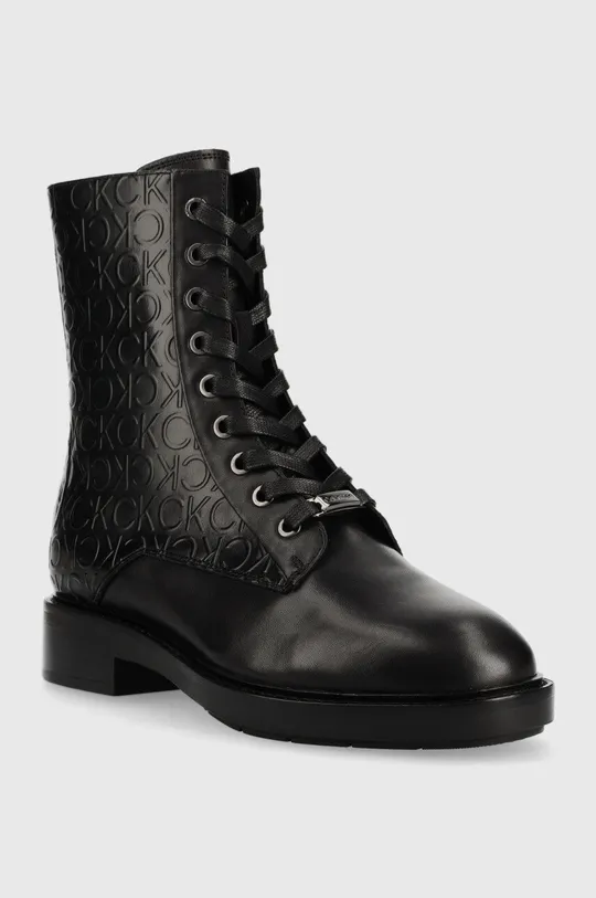 Členkové topánky Calvin Klein Rubber Sole Combat Boot čierna