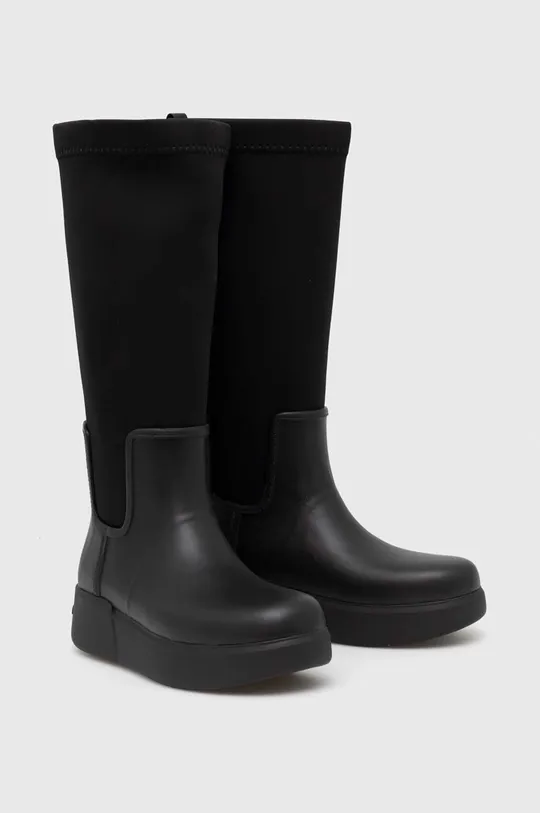 Gumene čizme Calvin Klein Rain Boot Wedge High crna