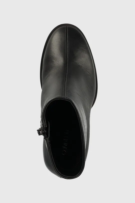 czarny Calvin Klein botki skórzane Curved Stil Ankle Boot 80