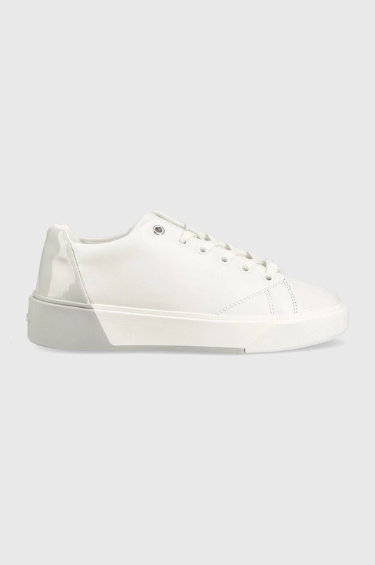 biały Calvin Klein sneakersy skórzane Heel Cupsole Lace Up Damski