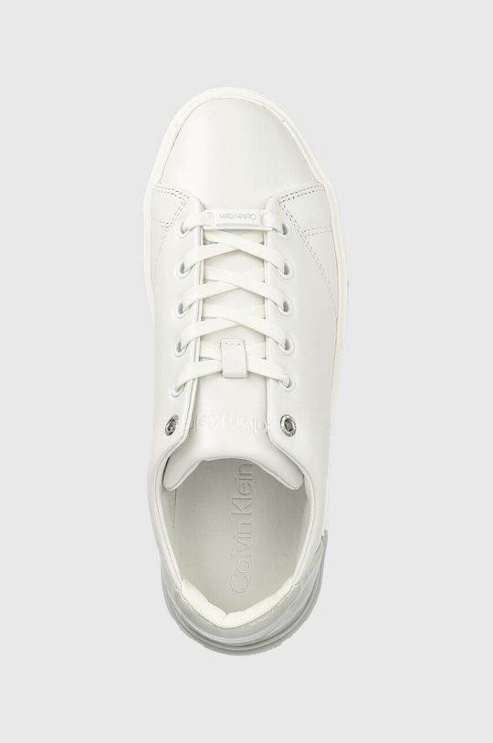biały Calvin Klein sneakersy skórzane Heel Cupsole Lace Up