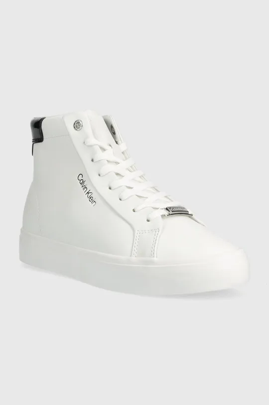 Δερμάτινα αθλητικά παπούτσια Calvin Klein Vulc High Top λευκό