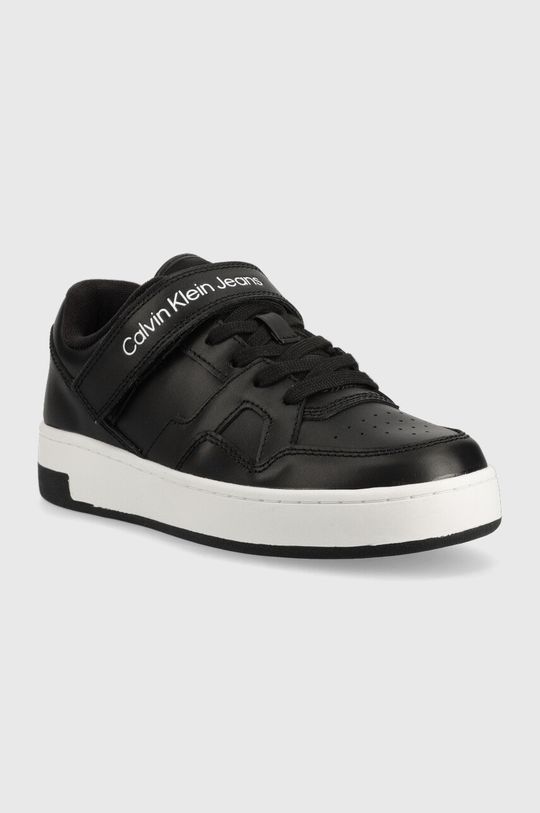 Kožené sneakers boty Calvin Klein Jeans Basket Cupsole Lace Up Low černá