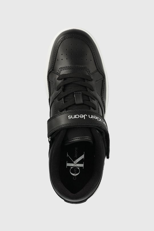 černá Kožené sneakers boty Calvin Klein Jeans Basket Cupsole Lace Up Low