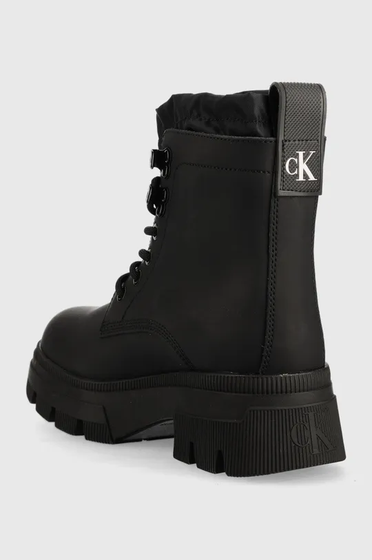 Kožené členkové topánky Calvin Klein Jeans Chunky Combat Laceup Hiking  Zvršok: Textil, Prírodná koža Vnútro: Syntetická látka, Textil Podrážka: Syntetická látka