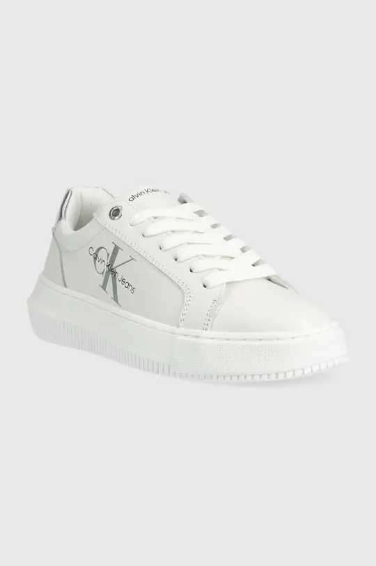 Δερμάτινα αθλητικά παπούτσια Calvin Klein Jeans Chunky Cupsole Laceup Mono λευκό