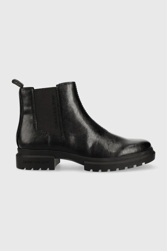 čierna Kožené topánky chelsea Calvin Klein Jeans Cleated Chelsea Boot Dámsky