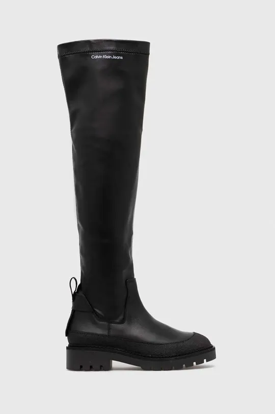 μαύρο Μπότες Calvin Klein Jeans Combat Knee Boot Γυναικεία