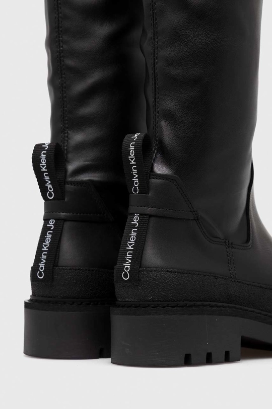 Čizme Calvin Klein Jeans Combat Knee Boot  Vanjski dio: Sintetički materijal, Prirodna koža Unutrašnji dio: Tekstilni materijal, Prirodna koža Potplat: Sintetički materijal