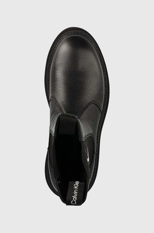 černá Kožené kotníkové boty Calvin Klein Jeans