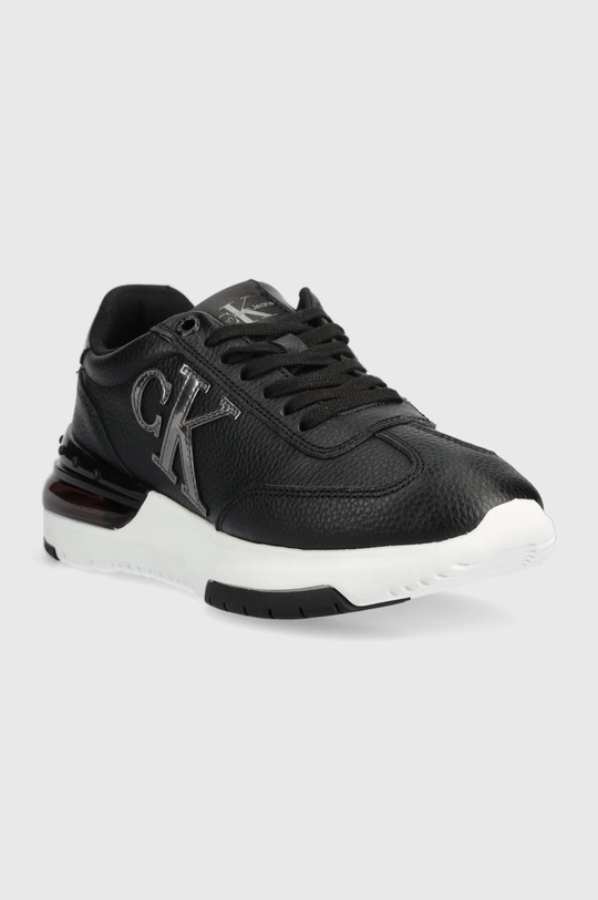 Calvin Klein Jeans bőr sportcipő Sporty Runner Comfair Laceup fekete