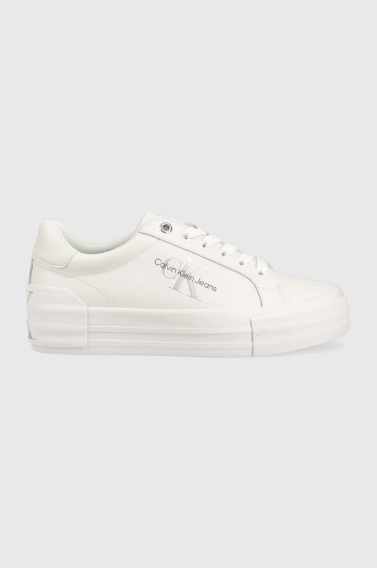 белый Кожаные кроссовки Calvin Klein Jeans Vulc Flatform Bold Lth Женский