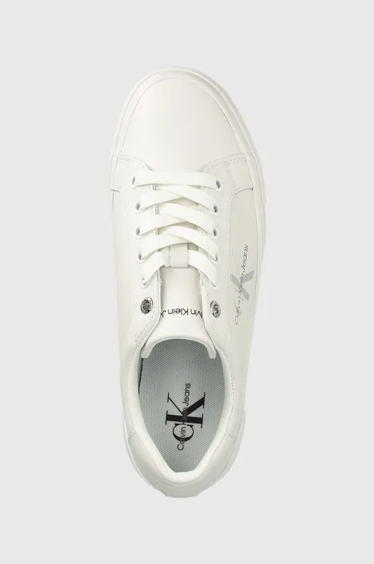 λευκό Δερμάτινα αθλητικά παπούτσια Calvin Klein Jeans Vulc Flatform Bold Lth