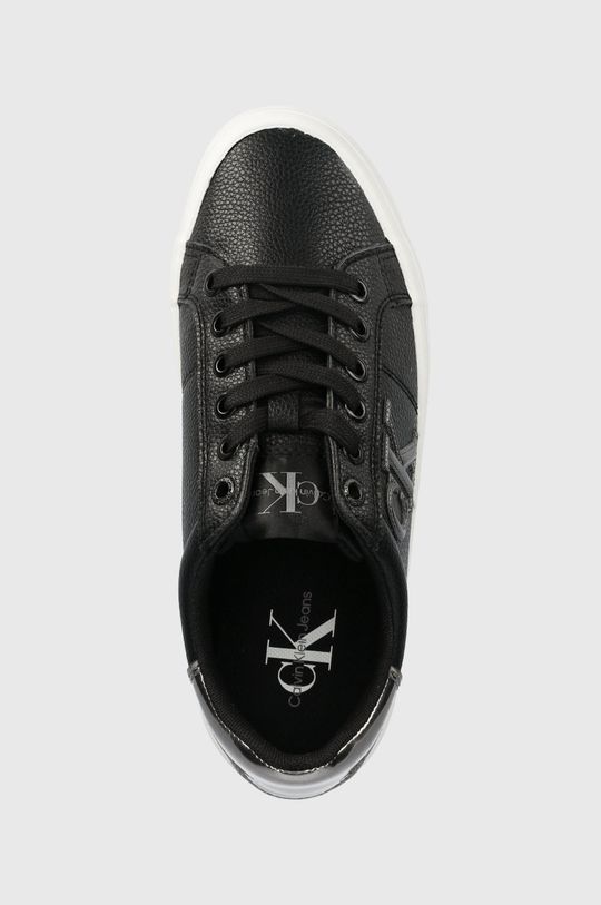 černá Kožené sneakers boty Calvin Klein Jeans Vulc Flatform Laceup Low