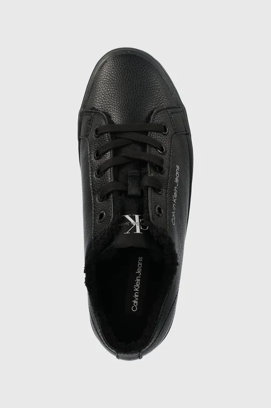 μαύρο Δερμάτινα αθλητικά παπούτσια Calvin Klein Jeans Vulc Flatform Laceup Low