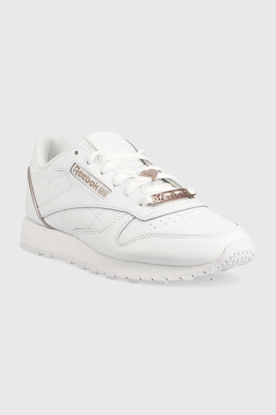 Usnjene superge Reebok Classic bela