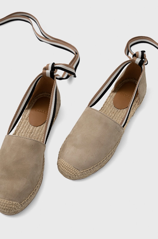 beżowy BOSS espadryle zamszowe Madeira Sand