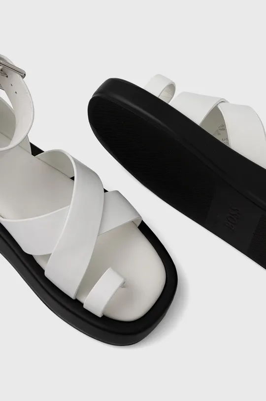 biela Kožené sandále BOSS Scarlet Sandal-c