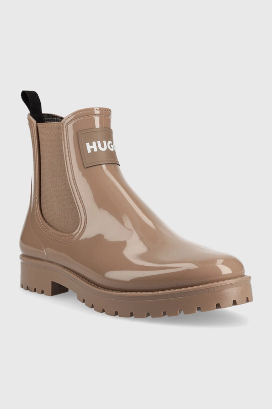 Gumijasti škornji HUGO Tabita Rain Bootie bež