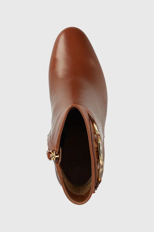hnedá Kožené členkové topánky Lauren Ralph Lauren Macie