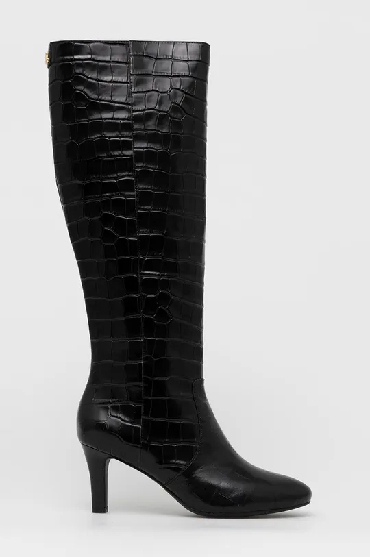 μαύρο Δερμάτινες μπότες Lauren Ralph Lauren Caelynn Γυναικεία