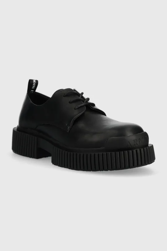Kožne cipele Armani Exchange crna