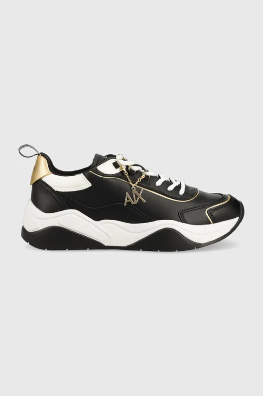 μαύρο Δερμάτινα αθλητικά παπούτσια Armani Exchange Γυναικεία