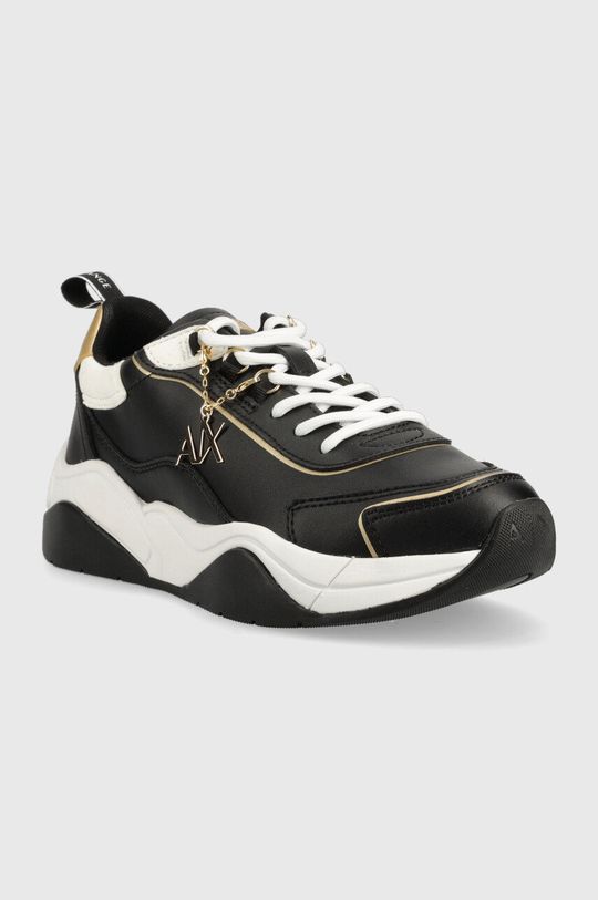 Kožené sneakers boty Armani Exchange černá