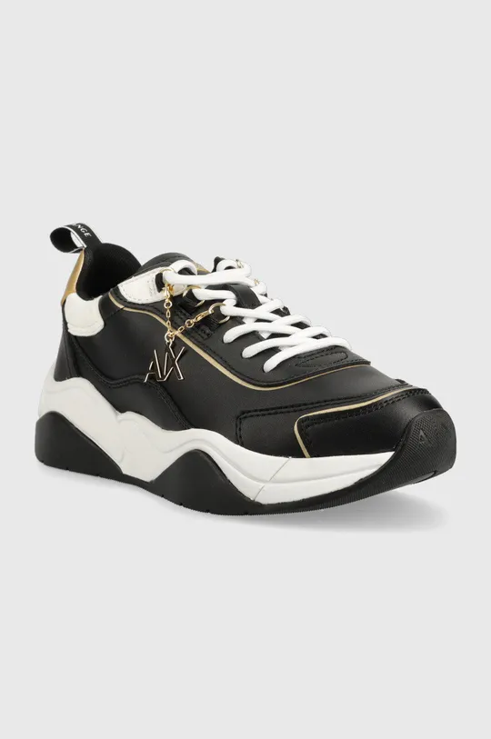Δερμάτινα αθλητικά παπούτσια Armani Exchange μαύρο