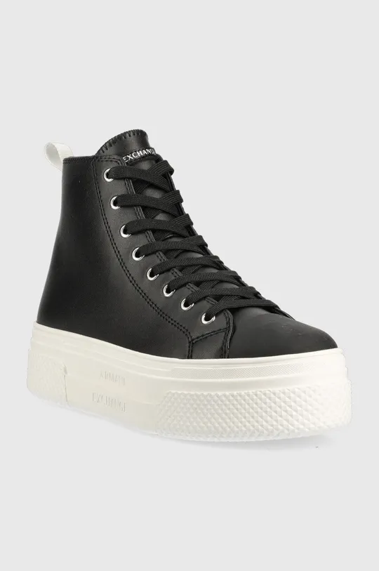 Armani Exchange bőr sneaker fekete