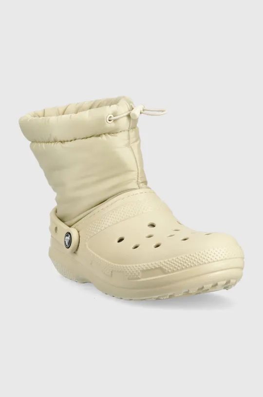 Μπότες χιονιού Crocs Classic Lined Neo Puff Boot μπεζ