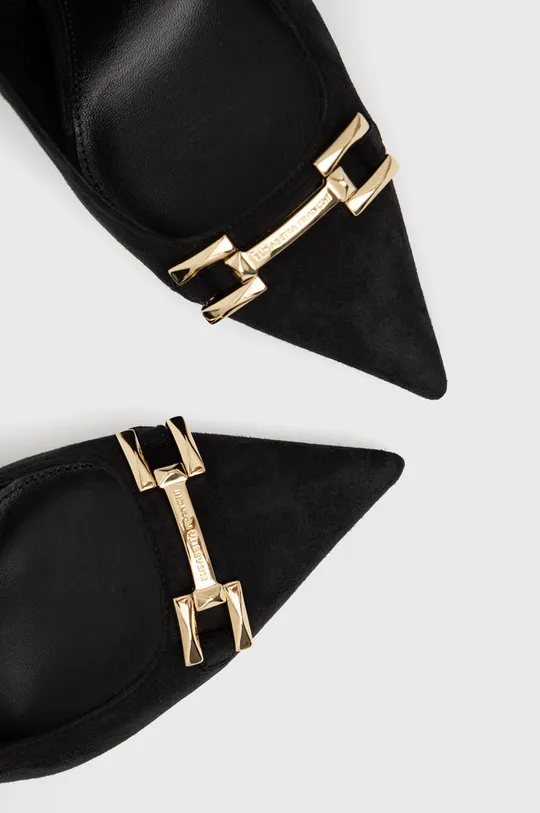 fekete Elisabetta Franchi velúr magassarkú cipő