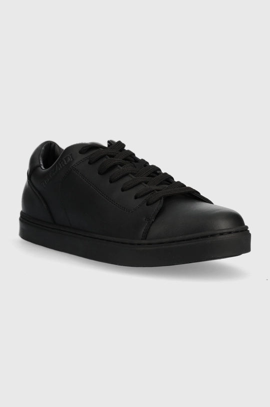 Trussardi sneakersy skórzane Perlite Cupsole czarny