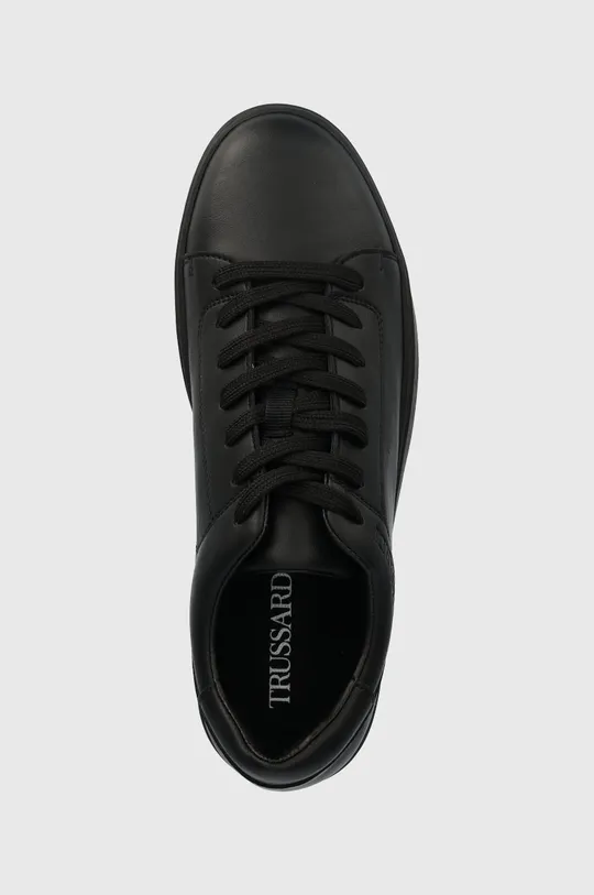 μαύρο Δερμάτινα αθλητικά παπούτσια Trussardi Perlite Cupsole