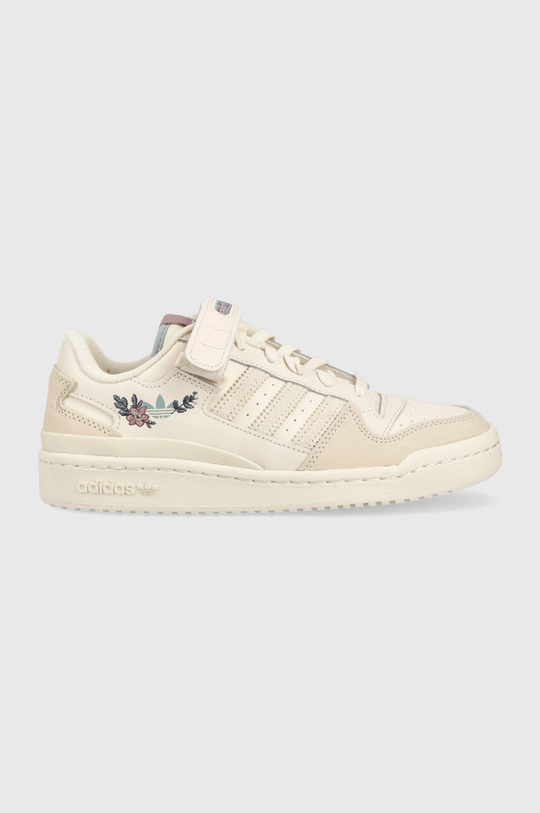 μπεζ Δερμάτινα αθλητικά παπούτσια adidas Originals Forum Low Γυναικεία