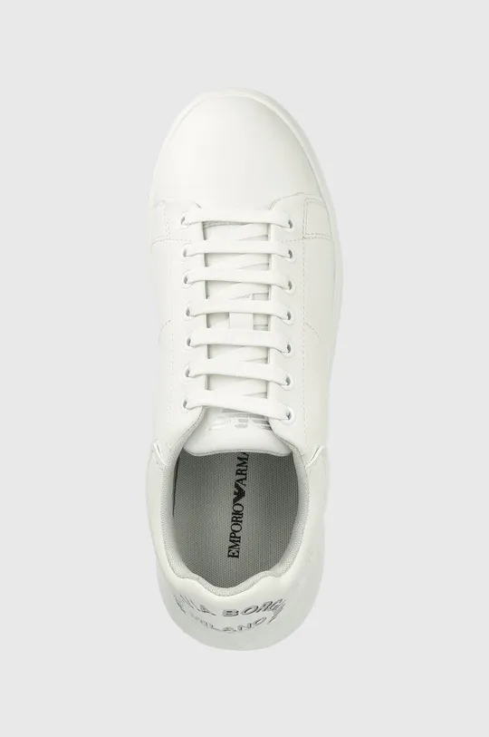 λευκό Δερμάτινα αθλητικά παπούτσια Emporio Armani