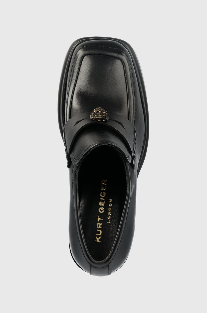 černá Kožené lodičky Kurt Geiger London Stomp Heeled Loafer