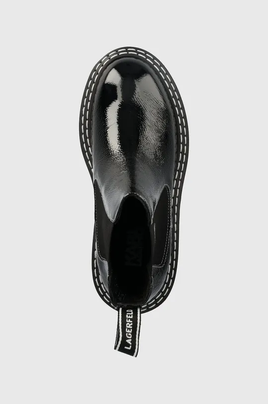 fekete Karl Lagerfeld bőr bokacsizma PATROL II