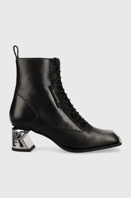 čierna Kožené členkové topánky Karl Lagerfeld K-BLOK Dámsky