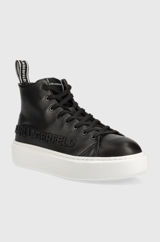 Karl Lagerfeld sneakersy skórzane MAXI KUP czarny