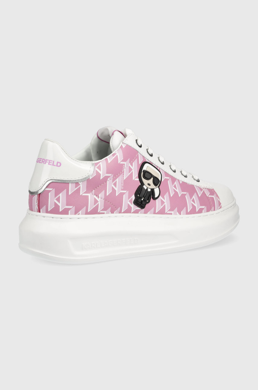 Kožené sneakers boty Karl Lagerfeld Kapri ostrá růžová