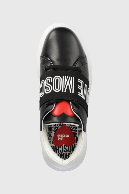 czarny Love Moschino sneakersy skórzane