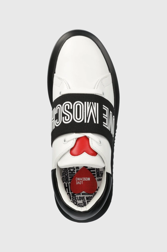 biały Love Moschino sneakersy skórzane