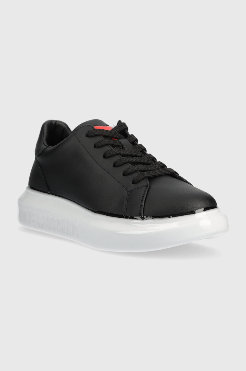 Kožené sneakers boty Love Moschino černá