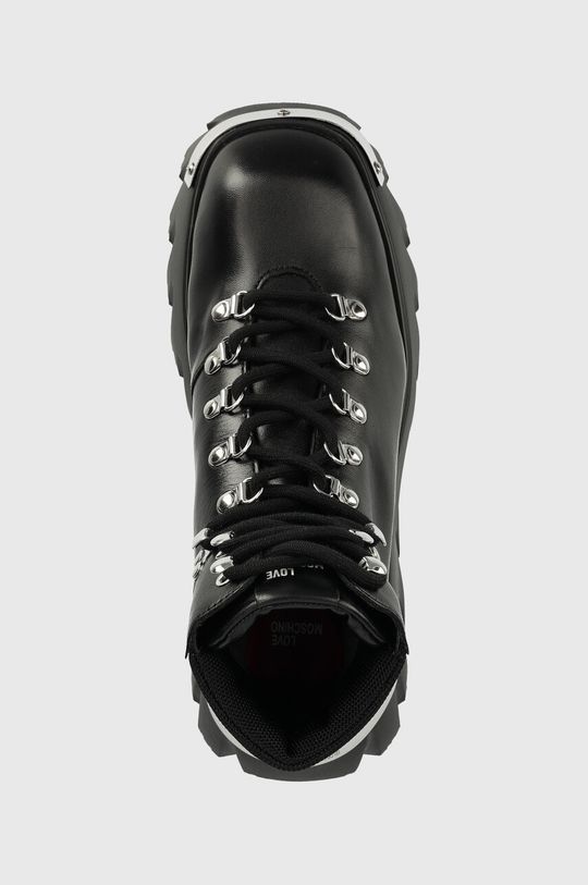 černá Kožené kotníkové boty Love Moschino
