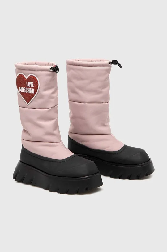 Зимові чоботи Love Moschino рожевий