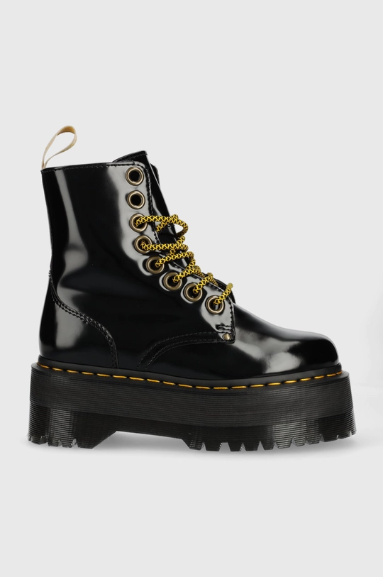 black Dr. Martens biker boots Vegan Jadon Max Women’s