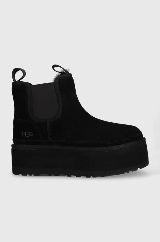 czarny UGG sztyblety zamszowe W Neumel Platform Chelsea Damski