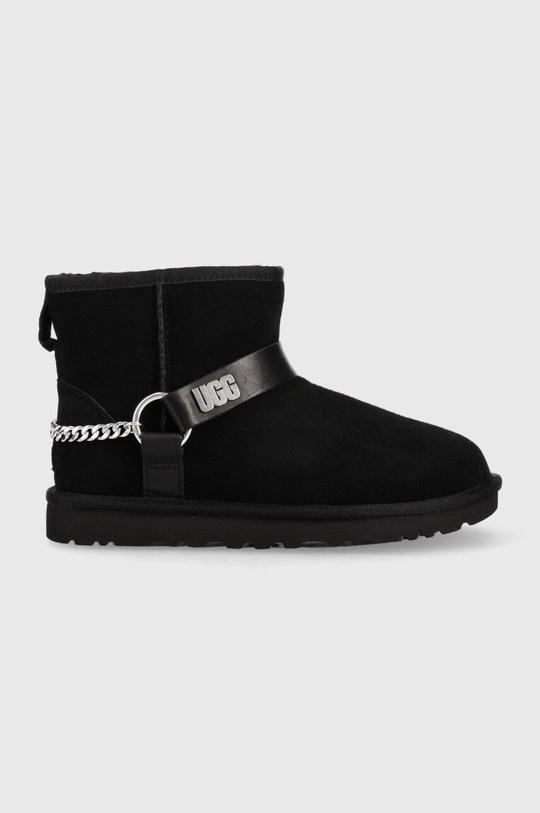 czarny UGG śniegowce zamszowe W Classic Mini Chains II Damski